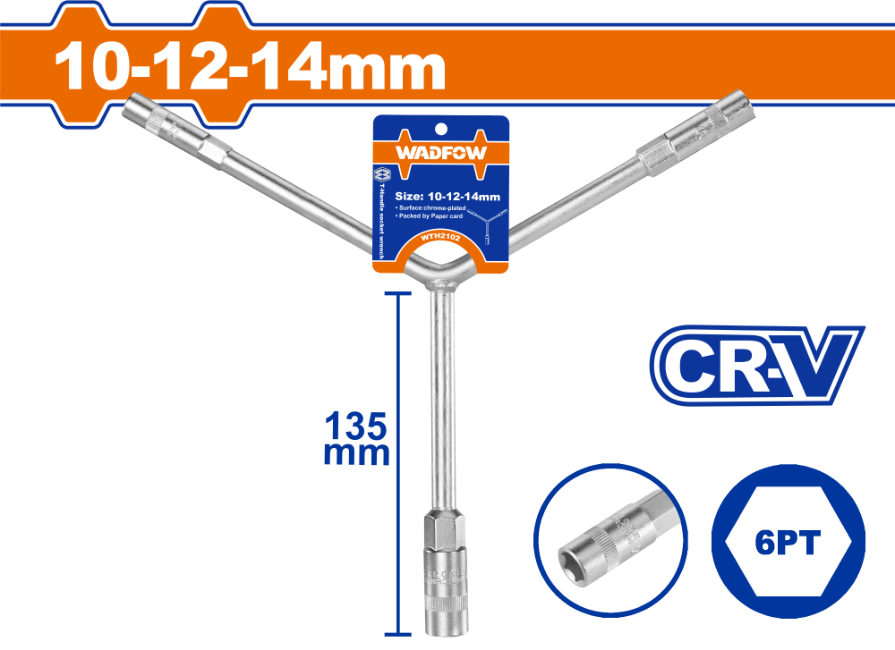 บล็อกตัว Y WADFOW WTH2102 CR V ขนาด 10x12x14 mm 