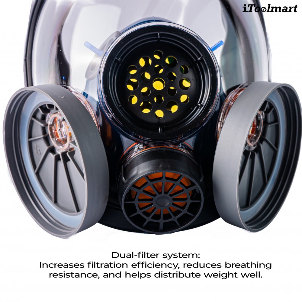 หน้ากากกันสารเคมี TECHMAN ST S100 แบบเต็มหน้า ชนิดไส้กรองคู่  เฉพาะหน้ากาก 