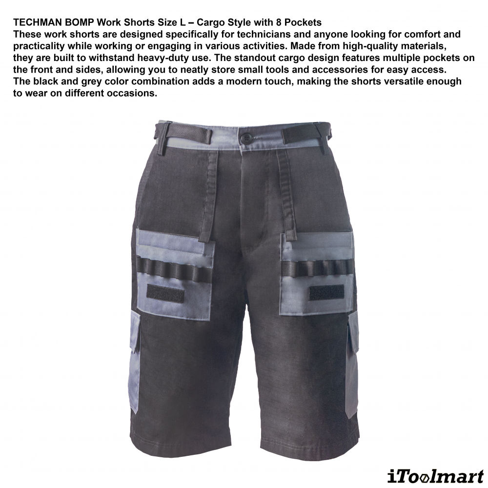 กางเกงช่าง TECHMAN BOMP Size L ทรงคาร์โก้ กระเป๋า 8 ช่อง