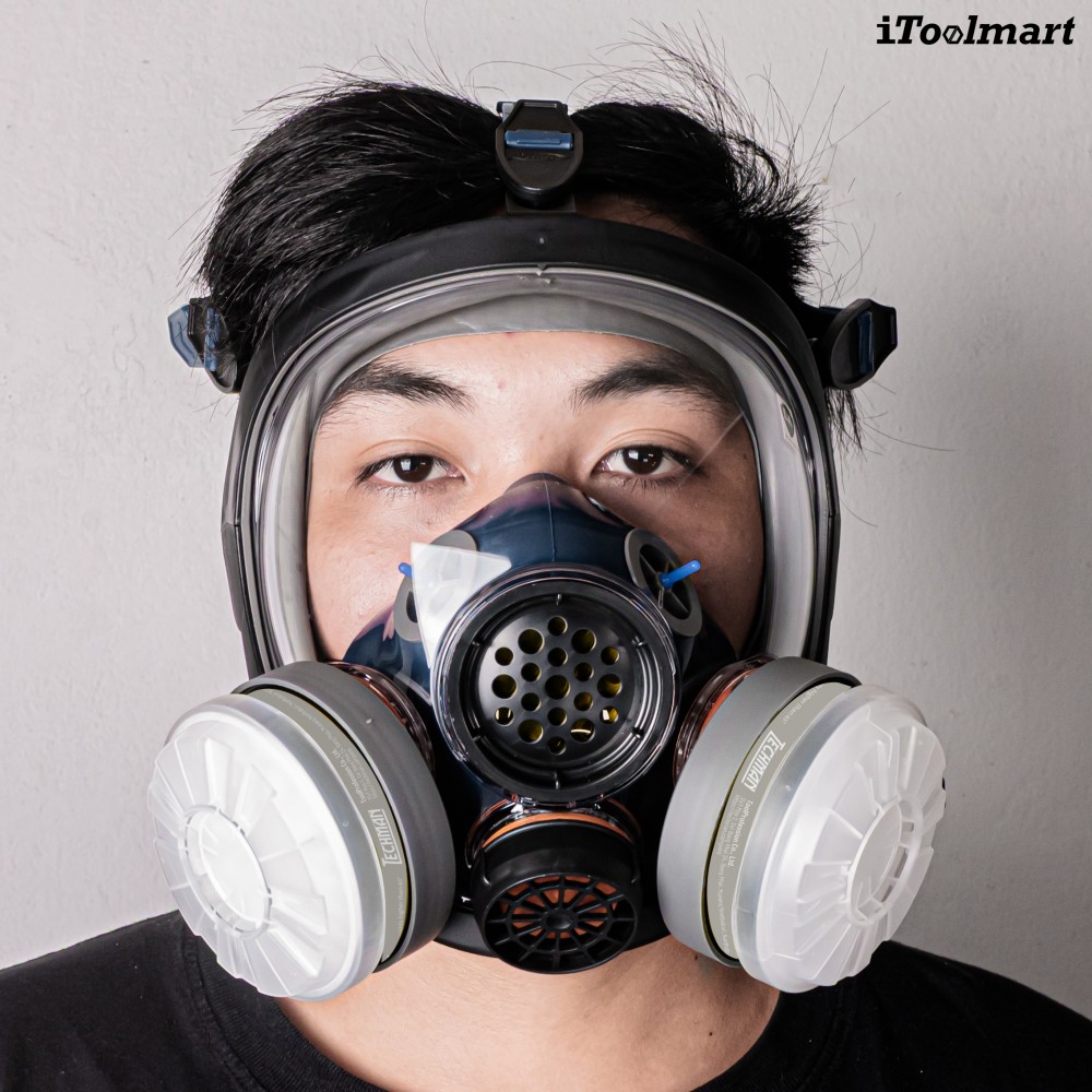 หน้ากากกันสารเคมี TECHMAN ST S100 แบบเต็มหน้า ชนิดไส้กรองคู่  เฉพาะหน้ากาก 