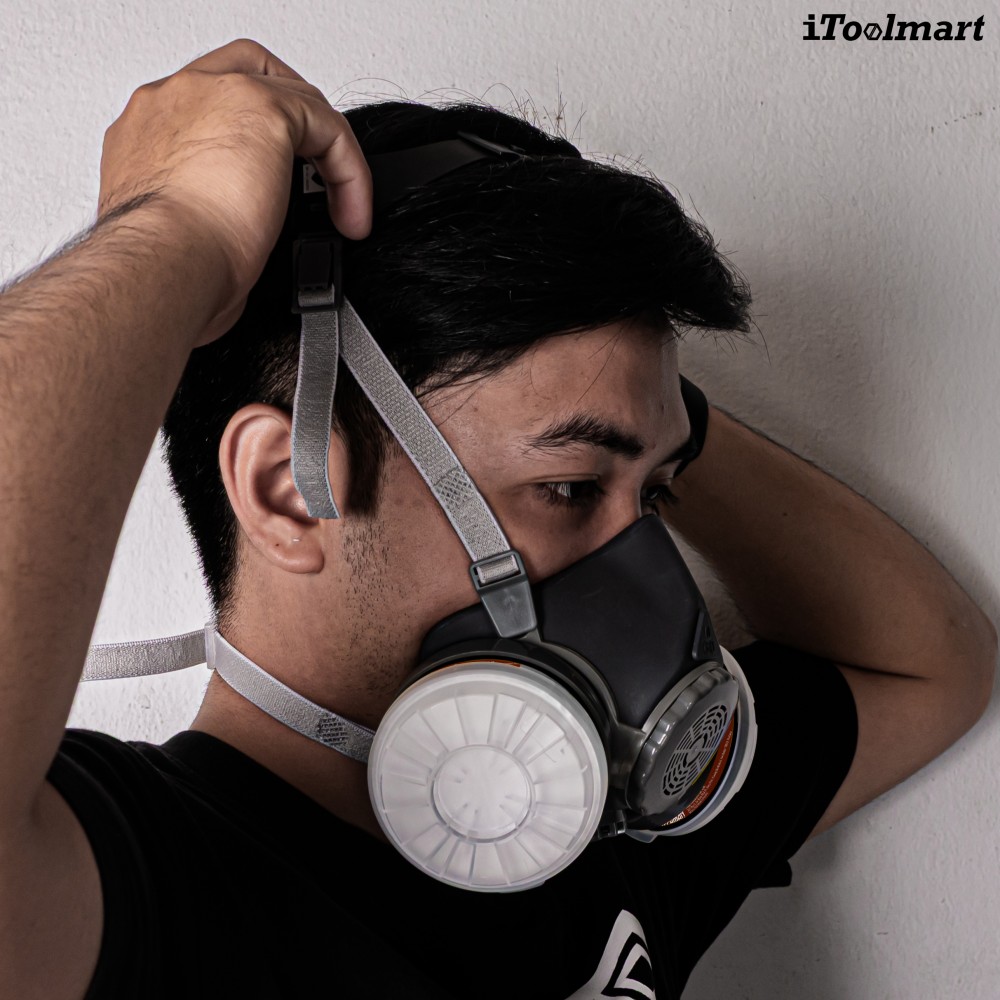 หน้ากากกันสารเคมี TECHMAN ST M60X 1B แบบครึ่งหน้า ชนิดไส้กรองคู่  เฉพาะหน้ากาก 