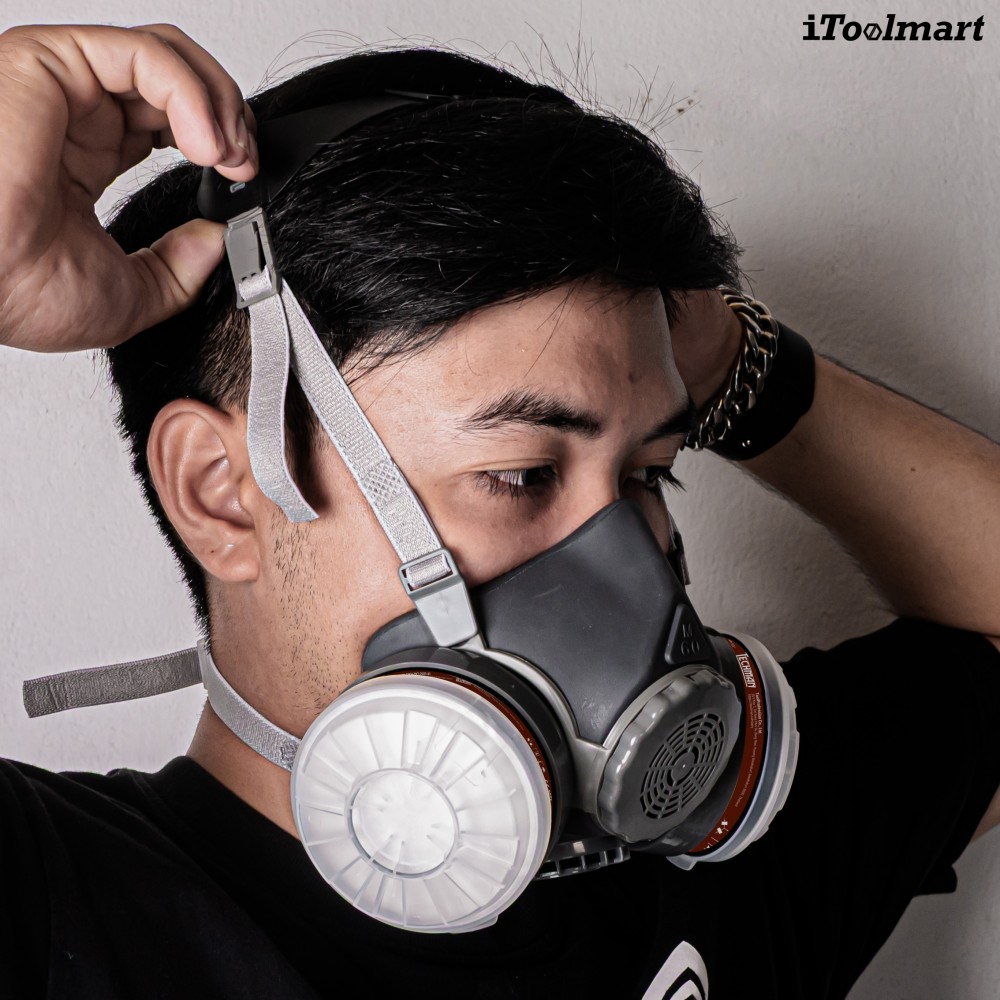 หน้ากากกันสารเคมี TECHMAN ST M60X 1B แบบครึ่งหน้า ชนิดไส้กรองคู่  เฉพาะหน้ากาก 