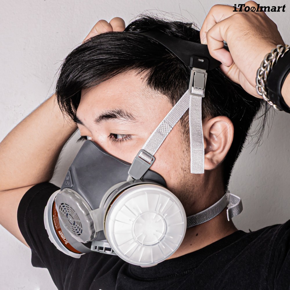 หน้ากากกันสารเคมี TECHMAN ST M60X 1B แบบครึ่งหน้า ชนิดไส้กรองคู่  เฉพาะหน้ากาก 