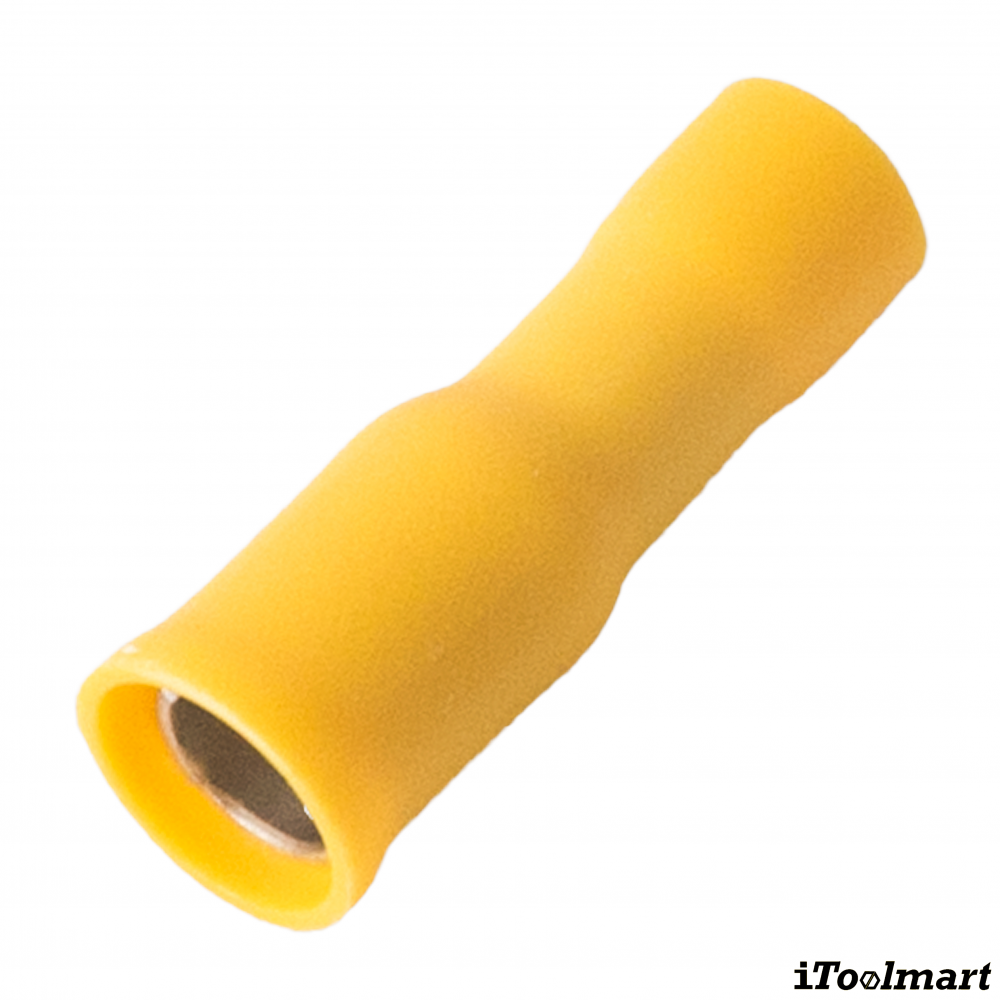 หางปลาเสียบกลมตัวเมียหุ้มเต็ม KST FRV5 195 สีเหลือง ขนาด 6 mm² 100 ตัว
