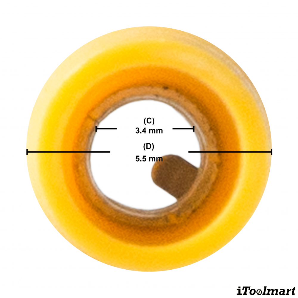 หางปลาเสียบกลมตัวเมียหุ้มเต็ม KST FRV5 195 สีเหลือง ขนาด 6 mm² 100 ตัว