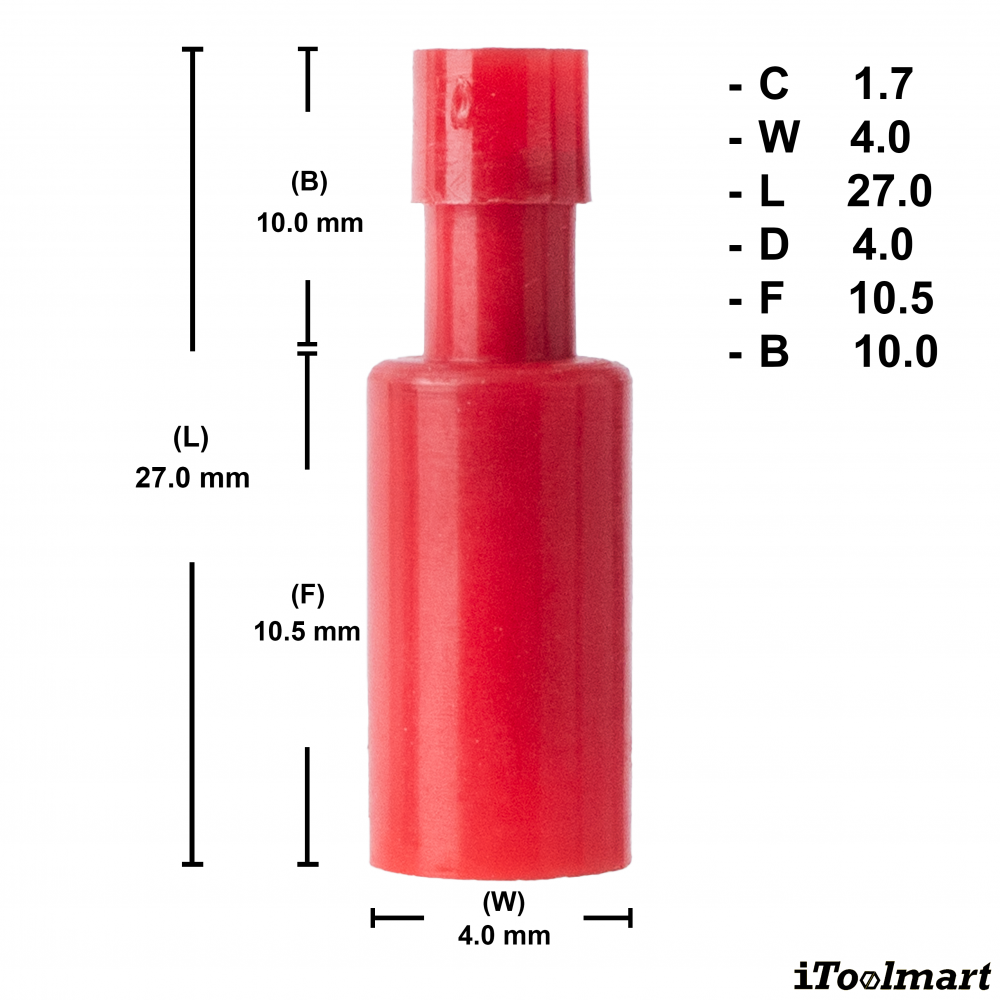 หางปลาหัวเสียบตัวผู้ KST MPFNYD1 156 แบบกลม สีแดง ขนาด 1 5 mm² 100 ตัว หางปลาหัวเสียบตัวผู้ KST MPFNYD1 156 แบบกลม สีแดง ขนาด 1 5 mm² 100 ตัว