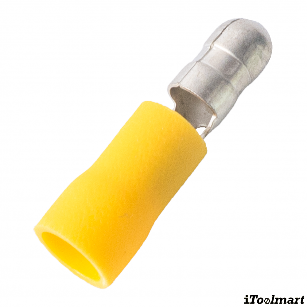 หางปลาเสียบกลมตัวผู้ KST MPV5 195  สีเหลือง ขนาด 6 mm² 100 ตัว