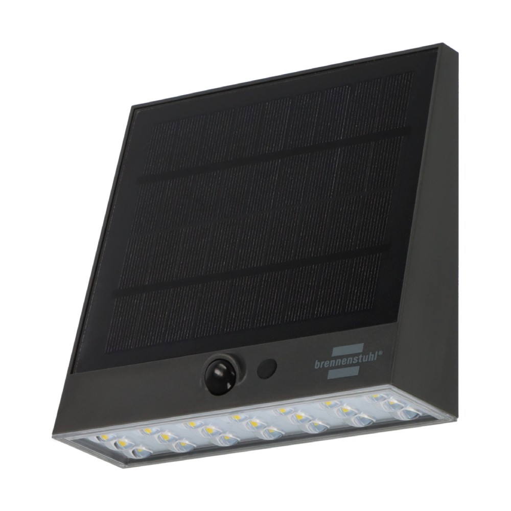 ไฟโซล่าเซลล์ Brennenstuhl SOL 1000 Plana 1000lm IP54 Wall Light motion detector