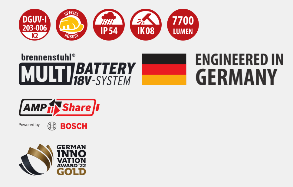ไฟทาวเวอร์สปอร์ตไลท์ Brennenstuhl 6050 MA ความสว่าง 7700lm 18V MultiBattery 1173700004