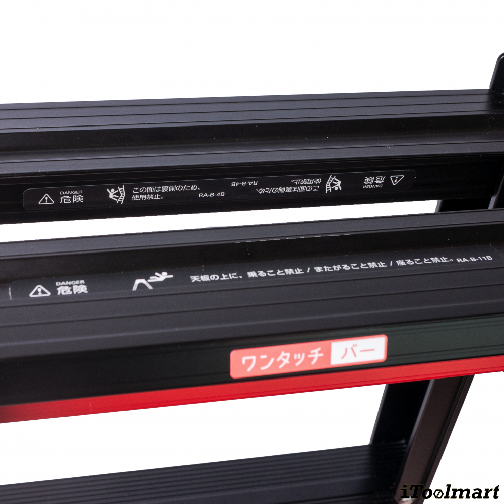 บันไดอะลูมิเนียม HASEGAWA RYRLB 12 จำนวน 4 ขั้น สีดำ ระดับความสูง 1 02   1 47 เมตร รับน้ำหนักได้ 100 กก 