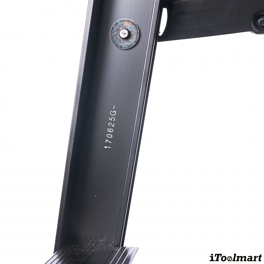 บันไดอะลูมิเนียม HASEGAWA RYRLB 12 จำนวน 4 ขั้น สีดำ ระดับความสูง 1 02   1 47 เมตร รับน้ำหนักได้ 100 กก 
