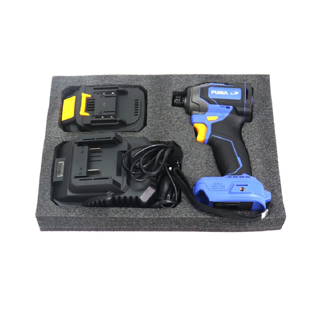 ไขควงกระแทกไร้สาย PUMA PM 2230BL 20V  แรงบิดสูงสุด 230 Nm พร้อมแบตเตอรี่ และ แท่นชาร์จ