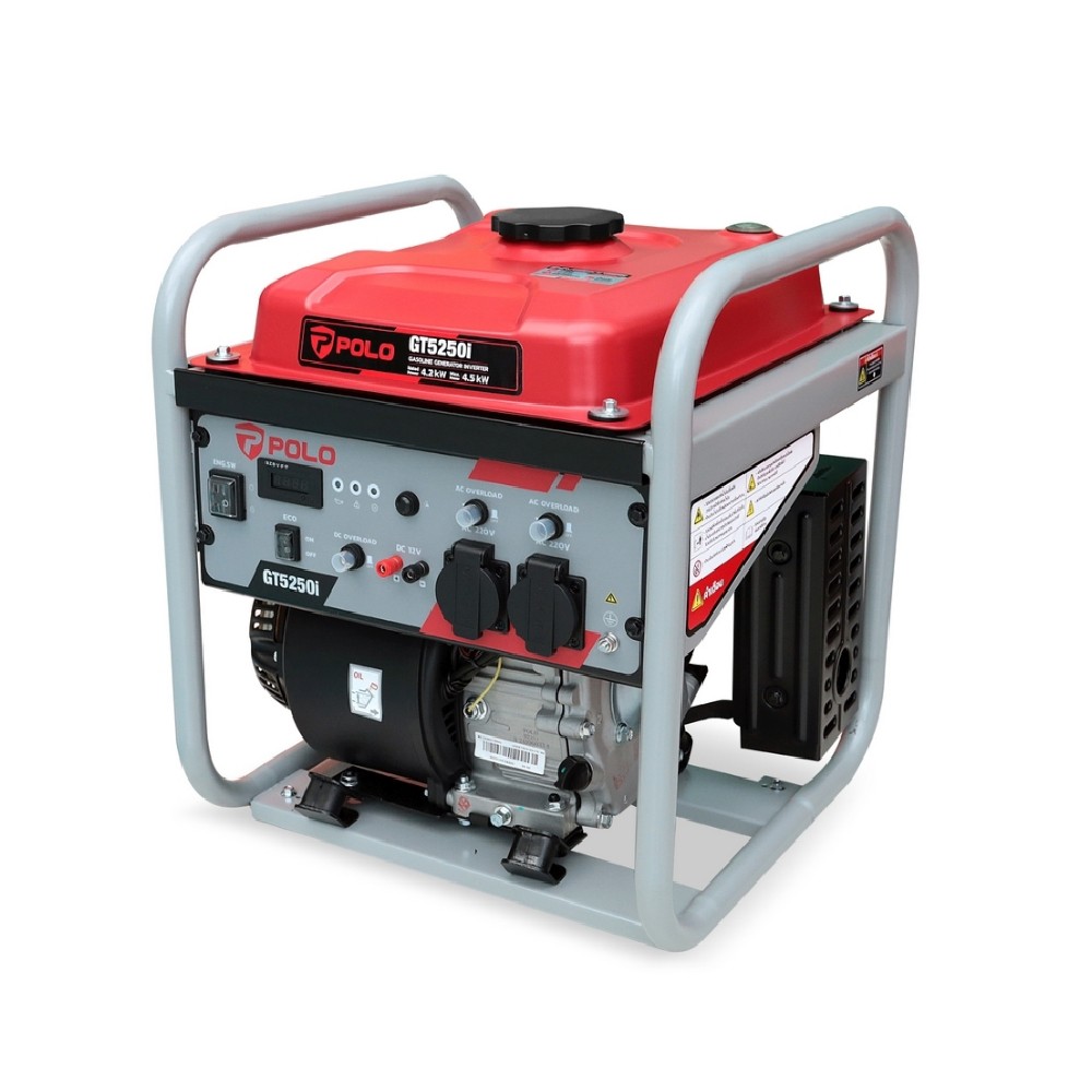 เครื่องปั่นไฟ เบนซิน INVERTER POLO GT5250I กำลังไฟ 4 2 kW  เครื่องยนต์ 7 5 แรงม้า  สตาร์ทมือ 