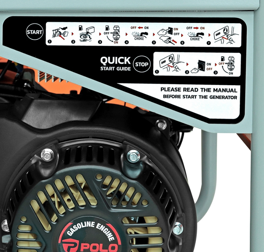 เครื่องปั่นไฟ เบนซิน INVERTER POLO GT5250I กำลังไฟ 4 2 kW  เครื่องยนต์ 7 5 แรงม้า  สตาร์ทมือ 