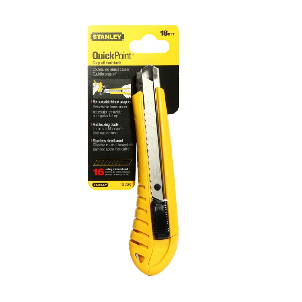 มีดคัตเตอร์ STANLEY 10 280 QUICKPOINT ขนาด 18 มม 