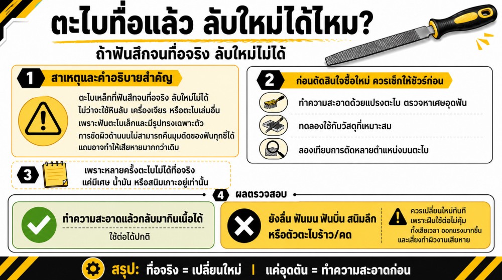 ตะไบ ทื่อแล้วลับใหม่ได้ไหม หรือควรเปลี่ยนทันที