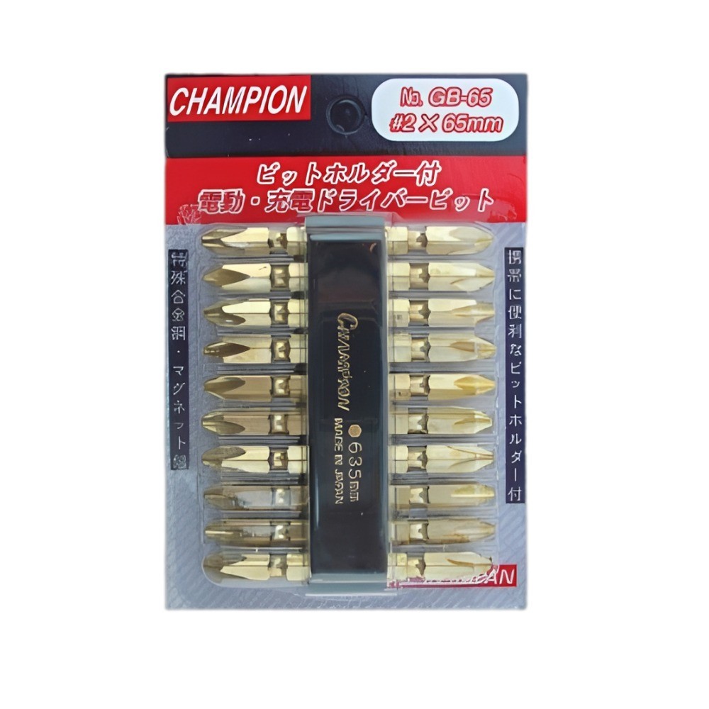 ดอกไขควงลม 2 หัว CHAMPION CH 3002001 ขนาด แบน x 65 mm 