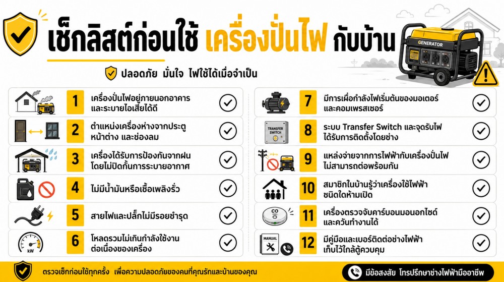 ต่อ เครื่องปั่นไฟ เข้าไฟบ้านโดยไม่มี Transfer Switch อันตรายไหม ต่อ เครื่องปั่นไฟ เข้าไฟบ้านโดยไม่มี Transfer Switch อันตรายไหม