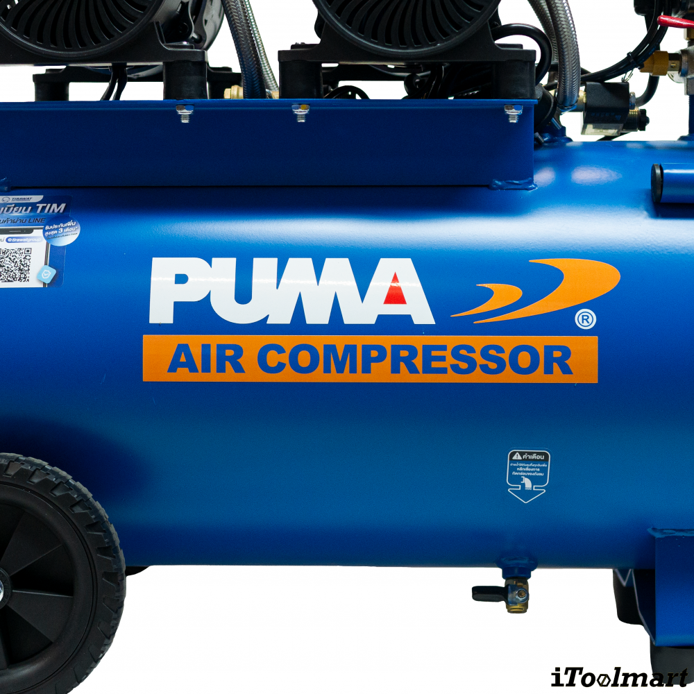 ปั๊มลม PUMA FORCE 55 MARK II ความเร็วมอเตอร์ 1450Wx2 ขนาด 55 ลิตร