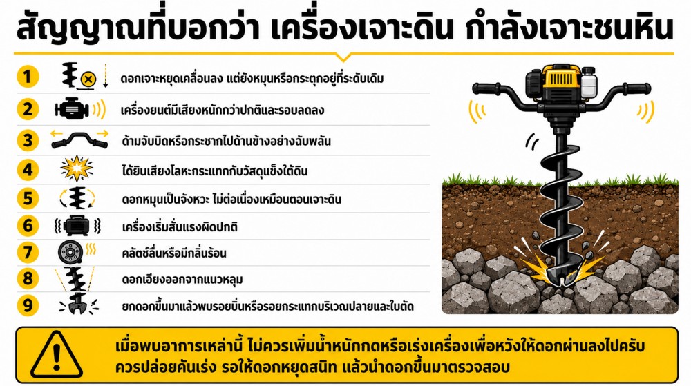 เครื่องเจาะดิน สามารถใช้กับพื้นที่มีหินได้แค่ไหน