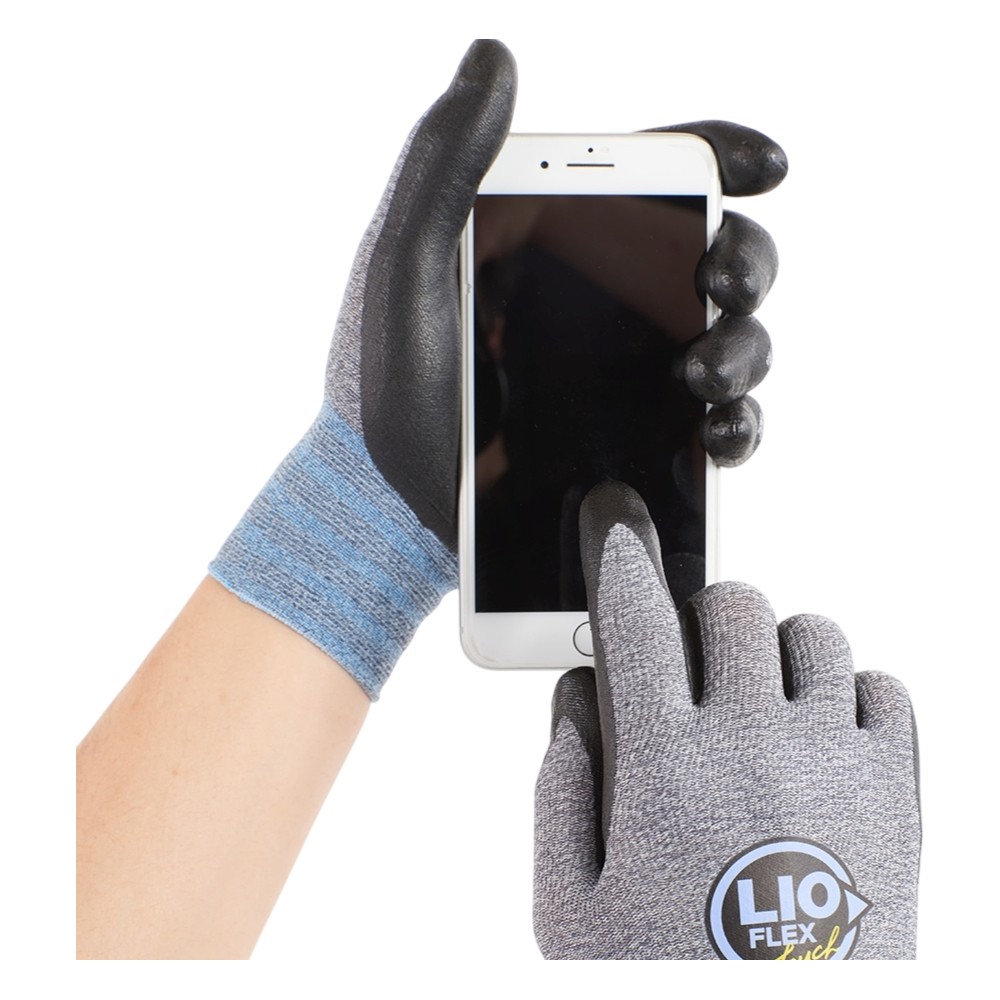 ถุงมือเซฟตี้ LIO FLEX TOUCH ทัชสกรีน มาตรฐานระดับ 4121X ไซส์ S  EU 7 