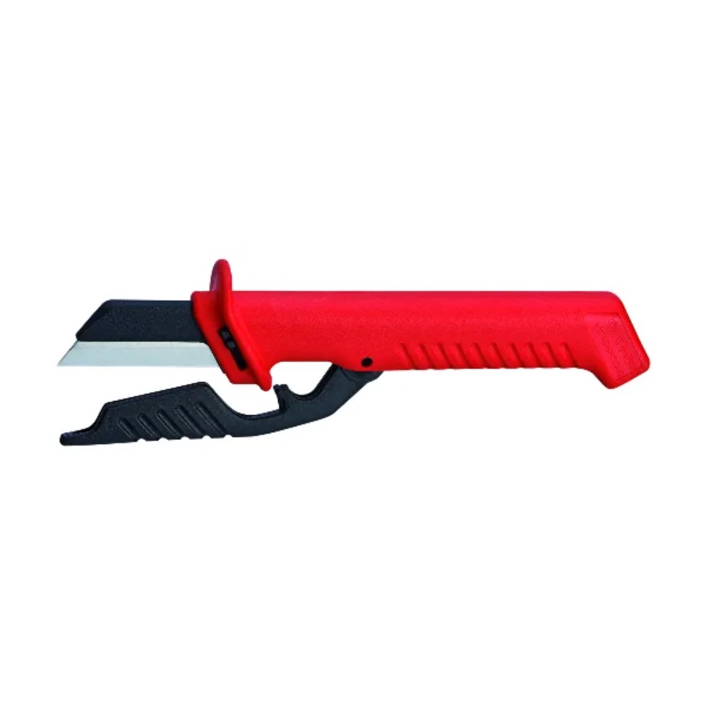 มีดปอกสายไฟ KNIPEX 98 56 Cable Knife ด้ามหุ้มฉนวนกันไฟ