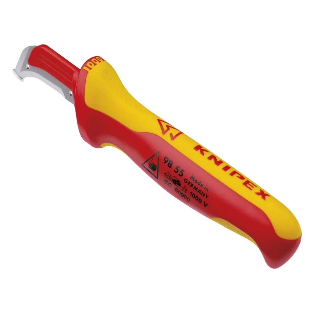 มีดปอกสายไฟ KNIPEX 98 55 Cable Knife ด้าม VDE ขนาด 180 มม 