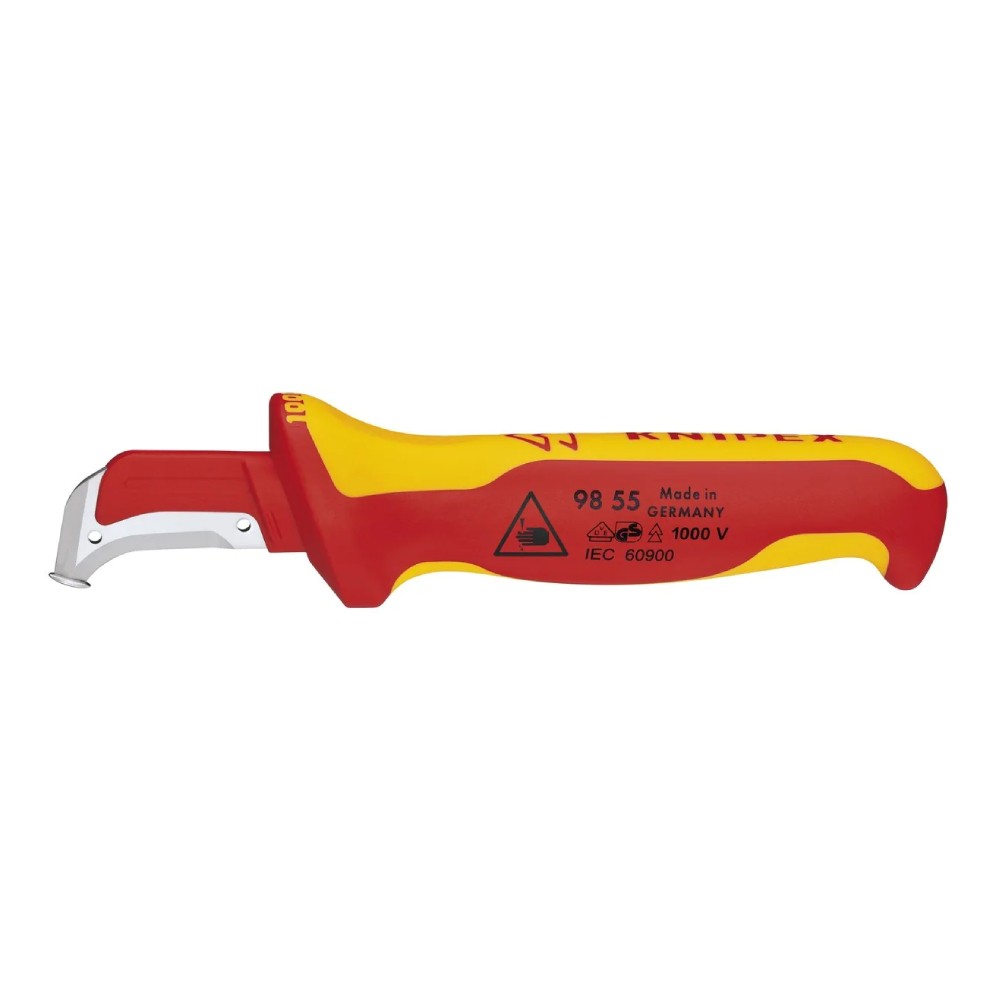 มีดปอกสายไฟ KNIPEX 98 55 Cable Knife ด้าม VDE ขนาด 180 มม 