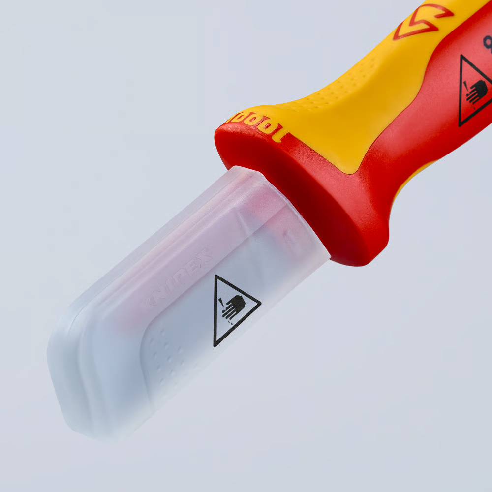 มีดปอกสายเคเบิ้ล KNIPEX 98 54 ด้ามหุ้มฉนวนกันไฟ VDE ขนาด 190 มม 