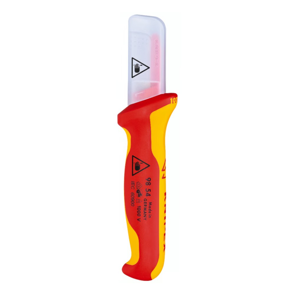มีดปอกสายเคเบิ้ล KNIPEX 98 54 ด้ามหุ้มฉนวนกันไฟ VDE ขนาด 190 มม 