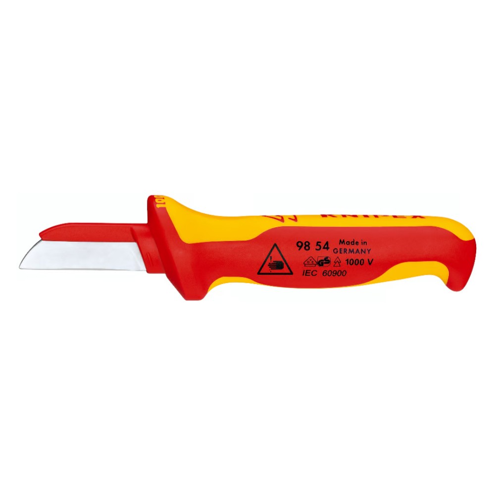 มีดปอกสายเคเบิ้ล KNIPEX 98 54 ด้ามหุ้มฉนวนกันไฟ VDE ขนาด 190 มม 