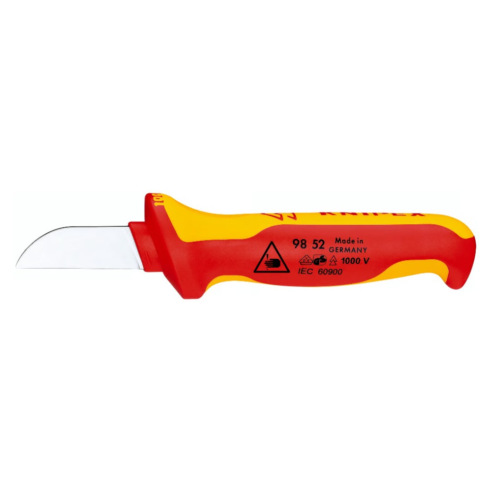 มีดปอกสายเคเบิ้ล KNIPEX 98 52 ด้ามหุ้มฉนวนกันไฟ VDE ขนาด 190 มม 