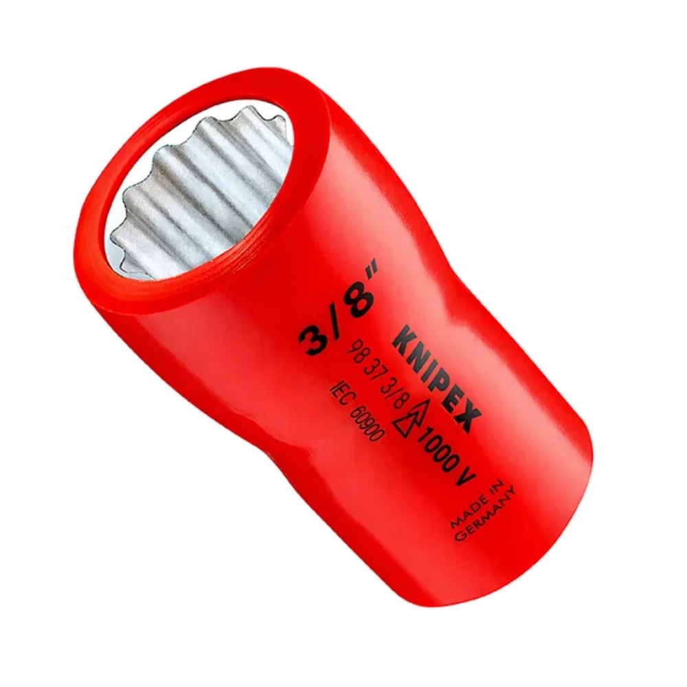 ลูกบล็อก KNIPEX 98 37 3 8  Socket หุ้มฉนวนกันไฟ VDE 1000V รู 3 8 นิ้ว ขนาด 3 8 นิ้ว