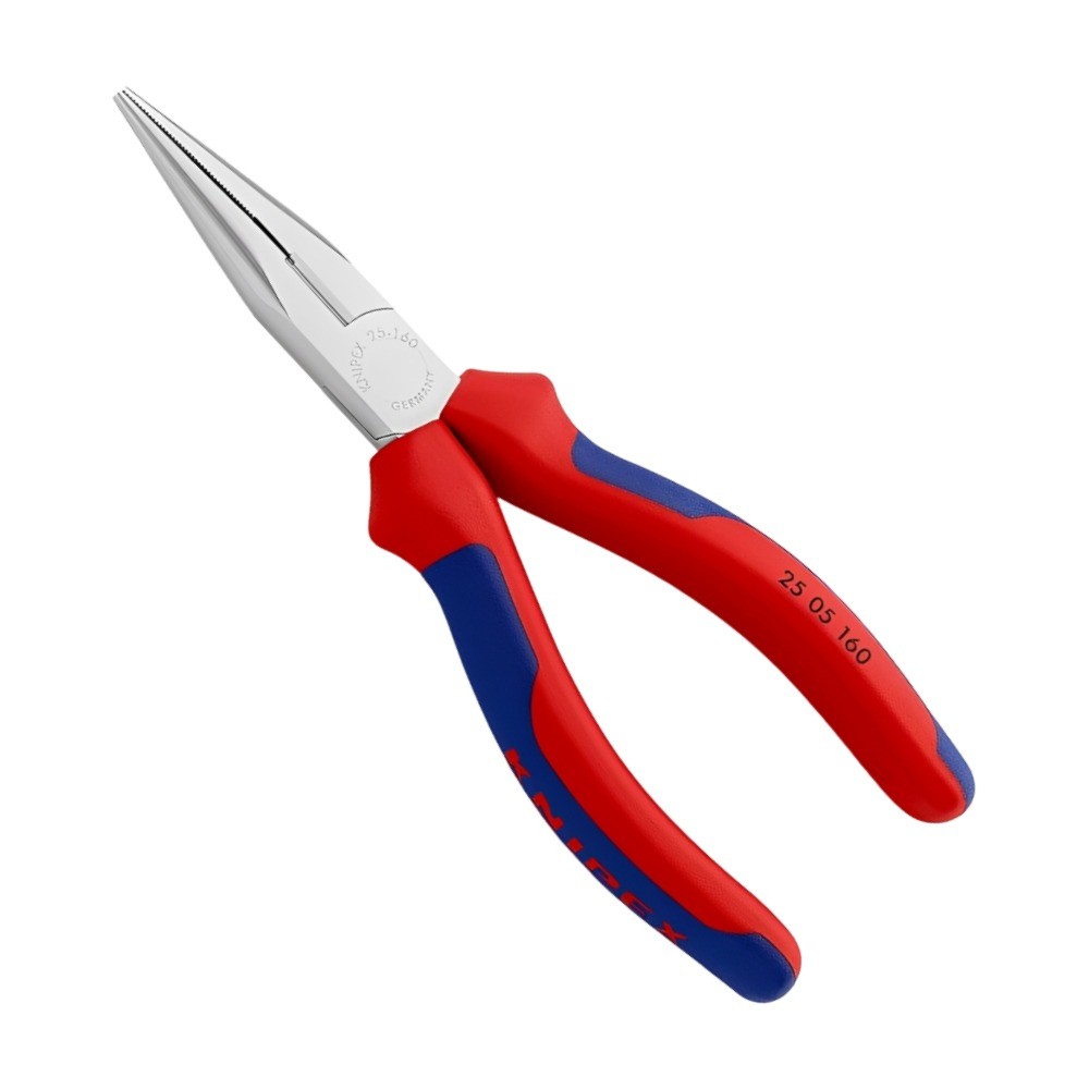 คีมปากแหลมแบนพร้อมคมตัด KNIPEX 25 05 160 SB ขนาด 160 มม 