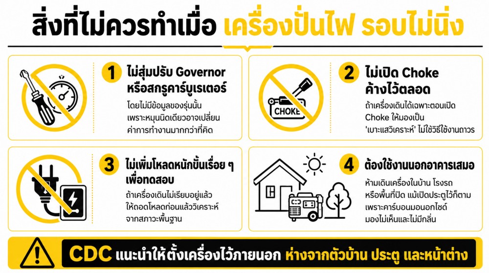 เครื่องปั่นไฟ เร่งเอง เบาเอง รอบไม่นิ่ง แบบนี้ผิดปกติไหม เครื่องปั่นไฟ เร่งเอง เบาเอง รอบไม่นิ่ง แบบนี้ผิดปกติไหม