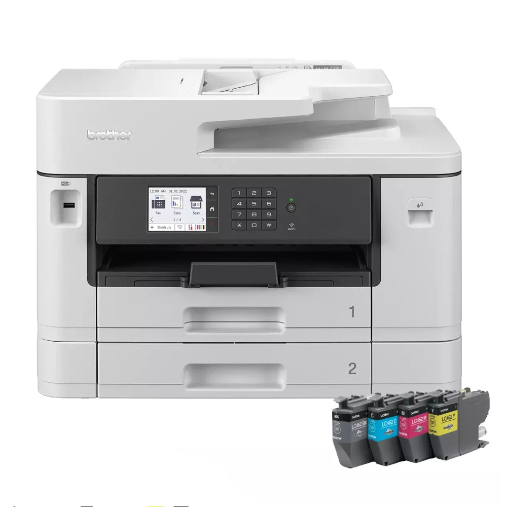 เครื่องพิมพ์มัลติฟังก์ชันอิงค์เจ็ท Brother MFC J2740DW Inkjet Printer A3 ถาดคู่ ขนาด 530x398x375 mm 