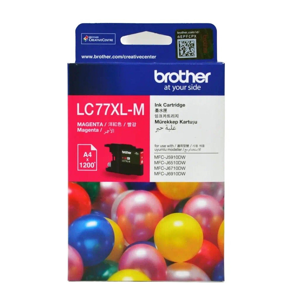 ตลับหมึก Brother LC 77XLM สำหรับเครื่องอิงค์เจ็ท MFC J สีชมพู