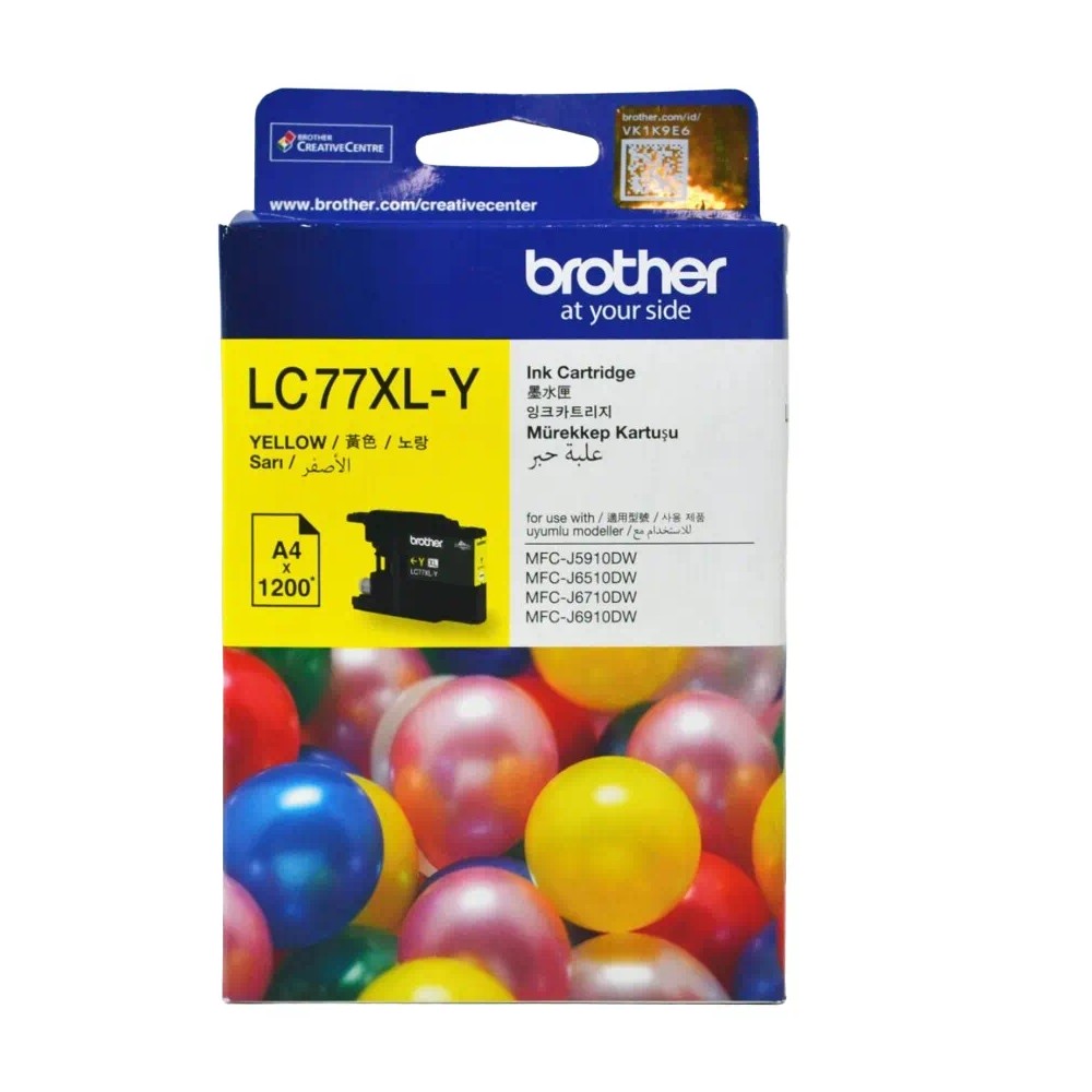 ตลับหมึก Brother LC 77XLY สำหรับเครื่องอิงค์เจ็ท MFC J สีเหลือง
