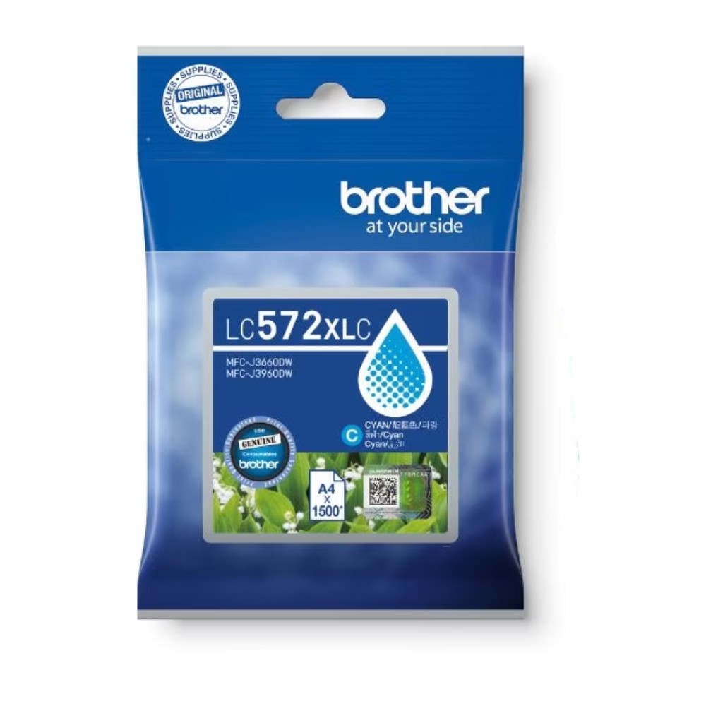 ตลับหมึก Brother LC 572XLC สำหรับเครื่องอิงค์เจ็ท MFC J3660DW  MFC J3960DW สีฟ้า