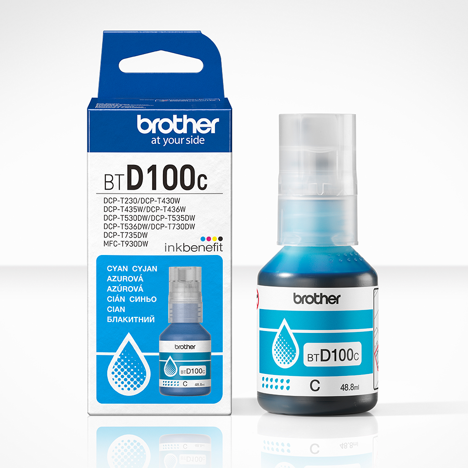หมึกเติม Brother BT D100C สำหรับเครื่องอิงค์เจ็ท สีฟ้า
