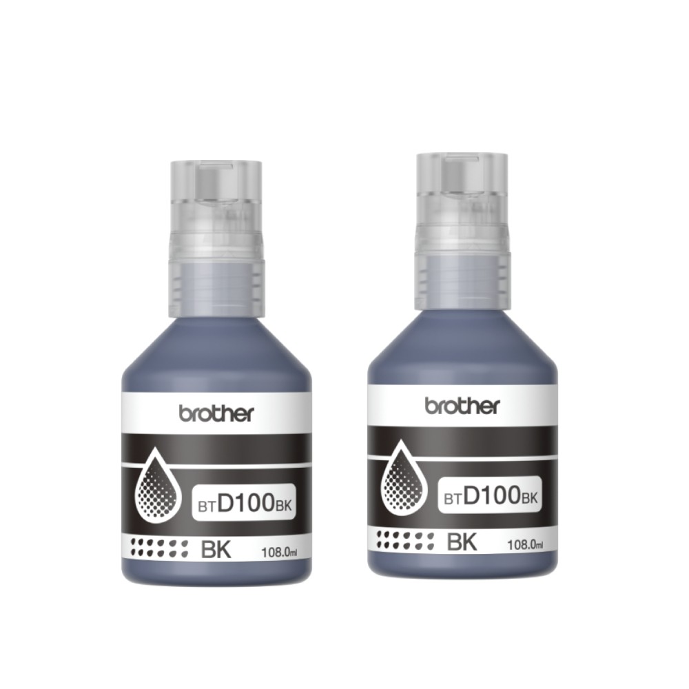 ชุดหมึกเติม Brother BT D100BK2PK สำหรับเครื่องอิงค์เจ็ท สีดำ แพ็กคู่