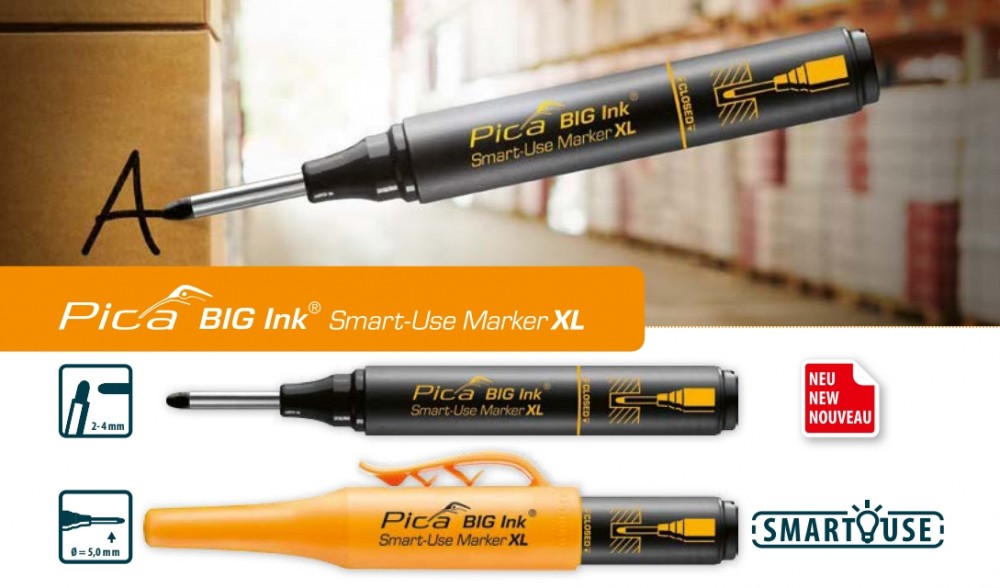 ปากกา มาร์คจุด PICA BIG Ink 170/46/SB สีดำ Smart-Use Marker XL