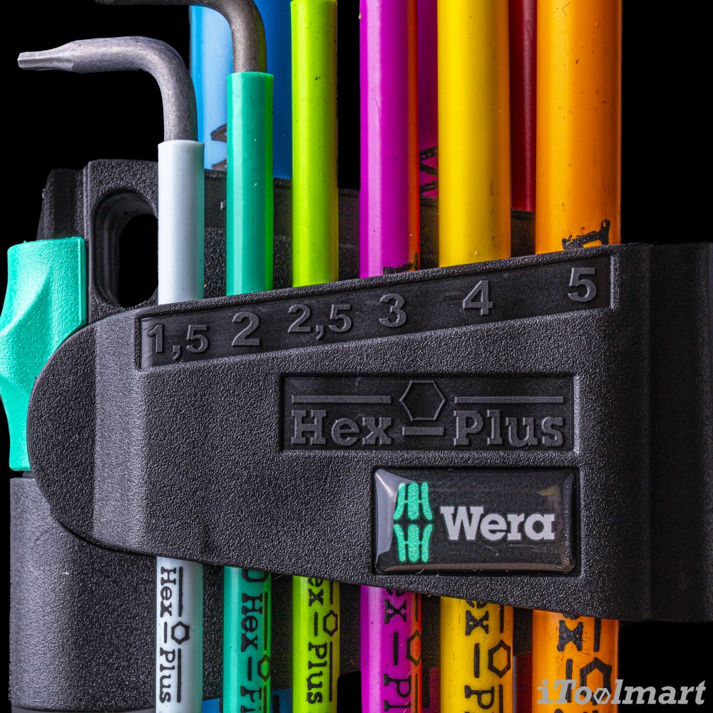ประแจหกเหลี่ยมหัวบอล Wera 950/9 Hex-Plus Multicolour 1 SB metric BlackLaser 05073593001