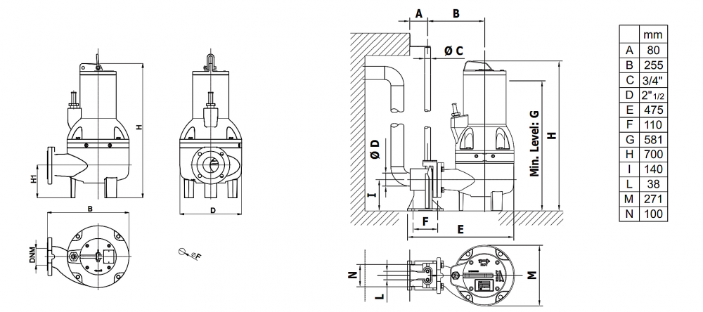 ปั๊มแช่ดูดโคลน SEALAND DV30/400 T2 ขนาด 3 นิ้ว แรงดัน 4HP 3kW 380โวลต์