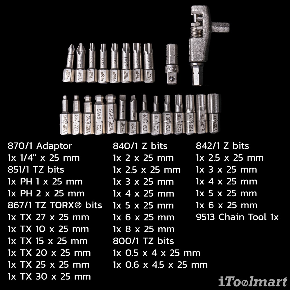 ชุดประแจ Wera ซ่อมจักรยาน 5004183001 Bicycle Set Tool-Check Plus 3A