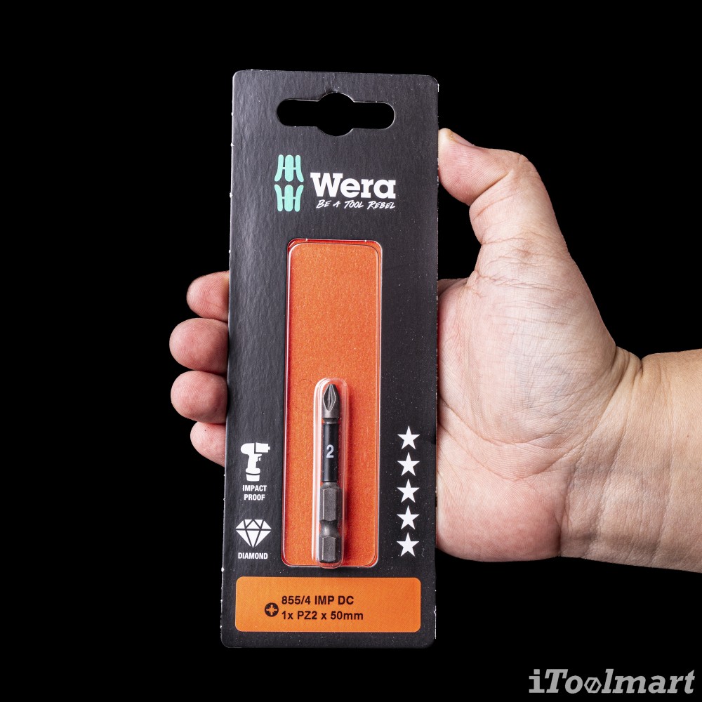 ดอกไขควงหัวแฉก Wera PZ2 ขนาด 50 mm. 855/4 IMP DC bits 05073961001