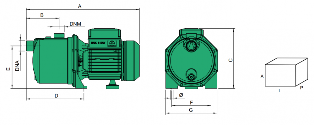 ปั๊มน้ำหอยโข่ง SEALAND JEXI ขนาด 1 x 1 นิ้ว แรงดัน 0.6 - 1.2HP 0.44 - 0.88kW 220โวลต์