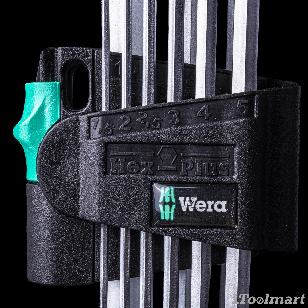 ประแจหกเหลี่ยมหัวบอล Wera 950/9 Hex-Plus 1 L-key set metric chromeplated 05022087001