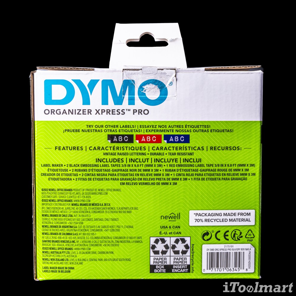 เครื่องปั๊มอักษร Dymo Embossing Organizer Xpress Pro พร้อมเทป 3 ม้วน