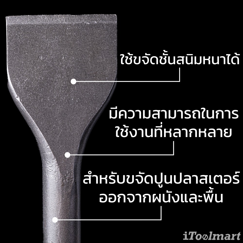 ดอกสกัดแบน RENNSTEIG 210 40002 SB ขนาด 50 mm ยาว 400 mm ก้าน SDS max